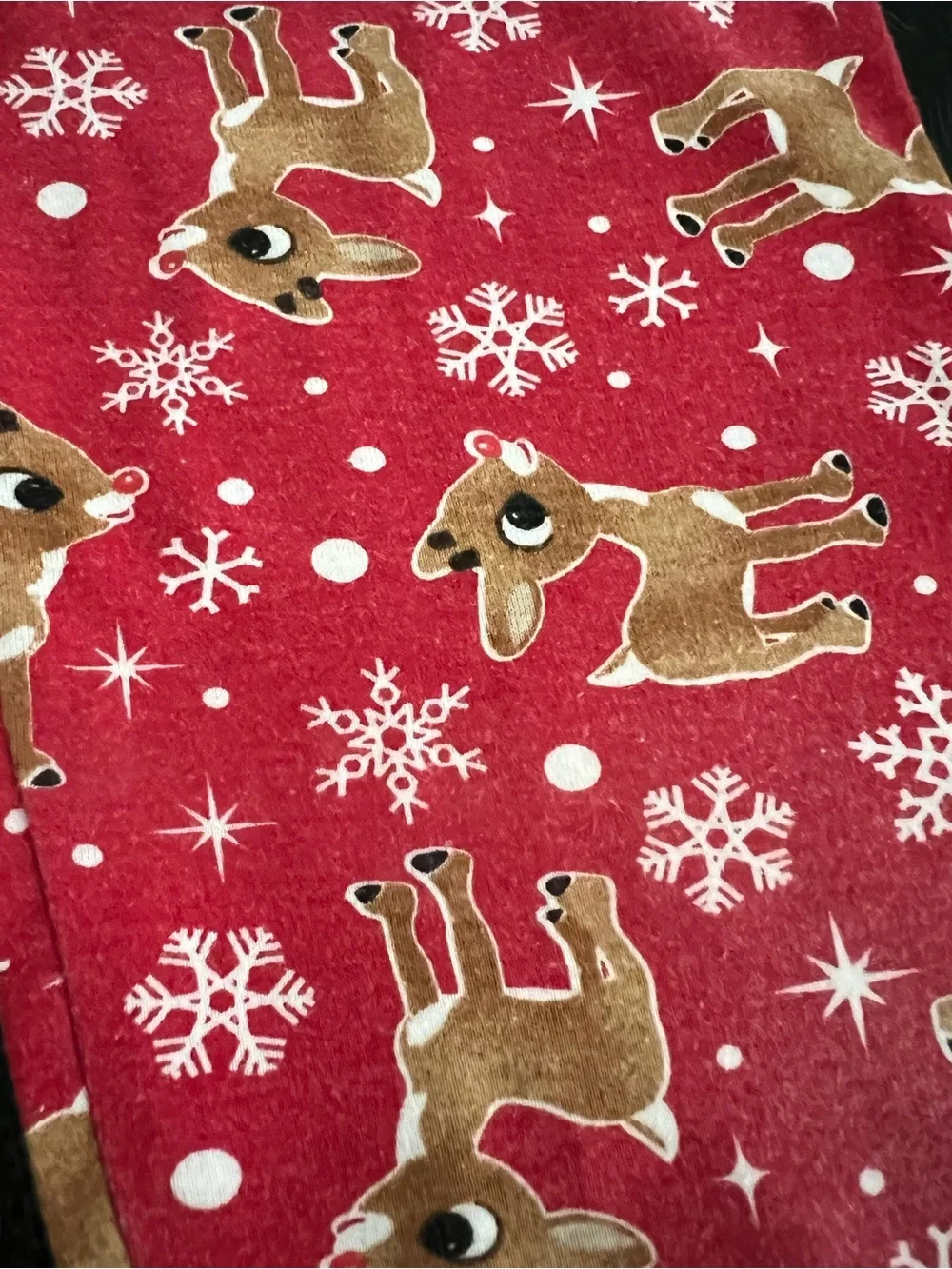 Sara's Prints White & Red Reindeer Personalized Kids Pajama Set
